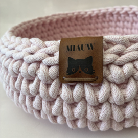 Gehaakte (katten)mand roze