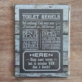 Tekstbordje toilet regels