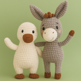 Haakpakket Farm ezel met eend amigurumi