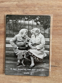 Nostalgisch bordje: Ik ben blij met een vriendin....