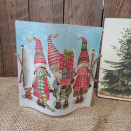 Windlicht cover kerst getekende kinderen