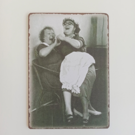 Nostalgisch bordje vrolijke dames nr 85