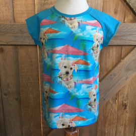 T-shirt hond met parasol maat 104