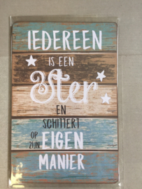 Tekst bordje: Iedereen is een ster nr 146