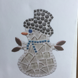 Diy mozaïek pakketje sneeuwpop