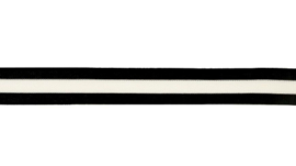 Flexibel gestreept band zwart-wit-zwart 25 mm