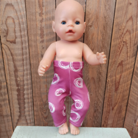 Baby-born legging roze met cirkels
