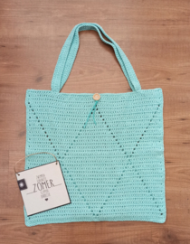 Gehaakte shopper mint groen