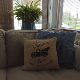 Jute kussen Christmas trees
