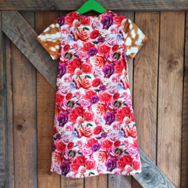 Jurk bambi met bloemen maat 116