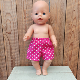 Baby-born korte broek roze met witte stippen