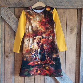 Jurk herfst met dieren maat 116