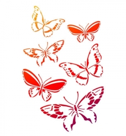 Sjabloon butterflies swarm A4