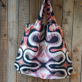 Canvas tas lila/oranje