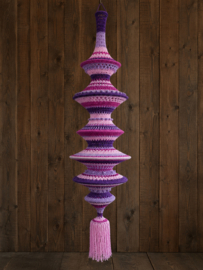 Bohemian fishnet roze/paars