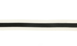 Flexibel gestreept band wit-zwart-wit 25mm