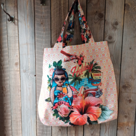 Canvas tas Holiday girl