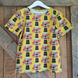 T-shirt geel bubble maat 128