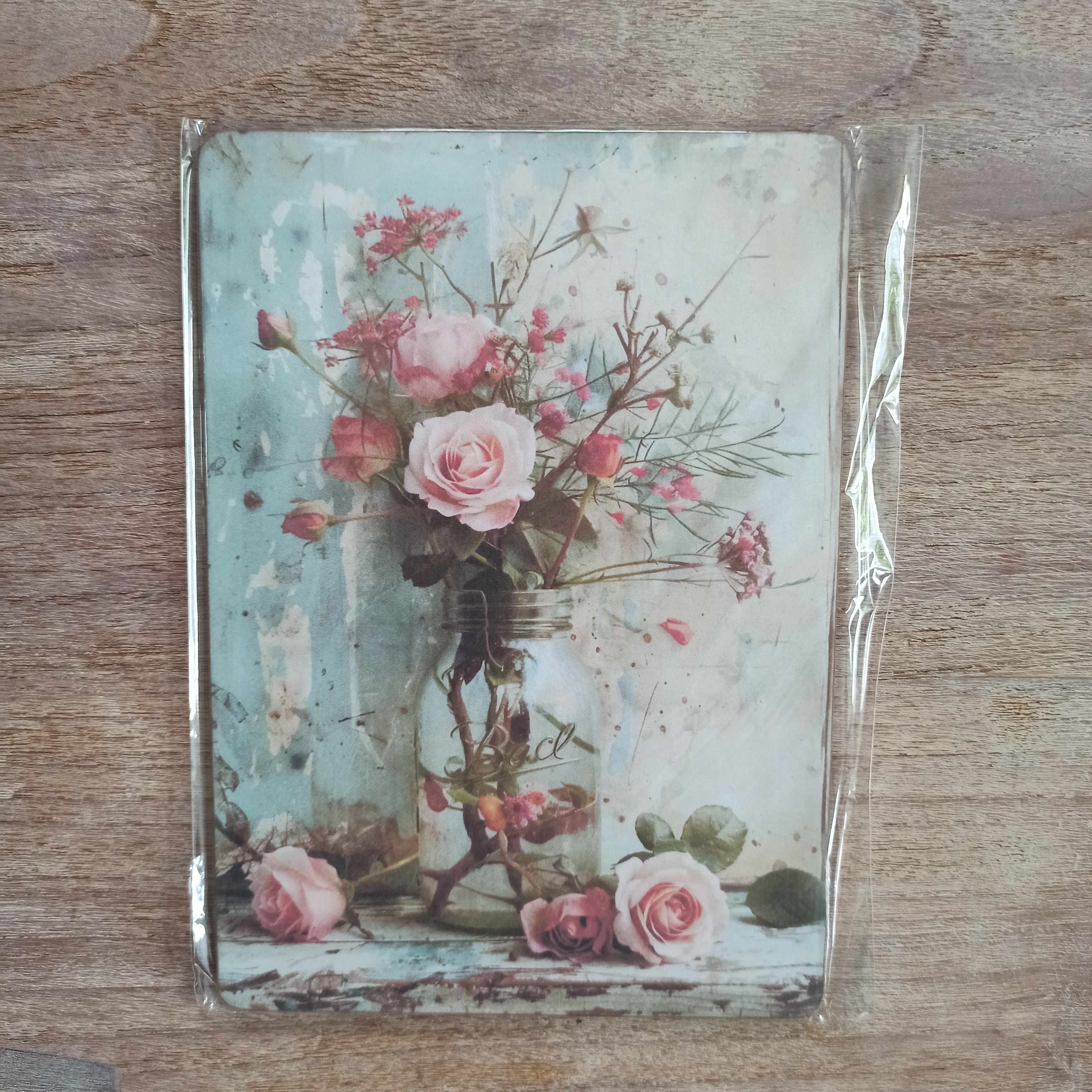 Decoratie bordje: Rozen boeket 1