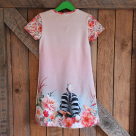 Jurk zebra roze maat 116