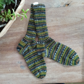 Handgebreide sokken groen maat 43