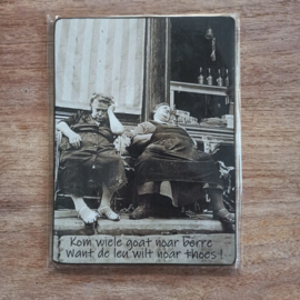 Nostalgisch bordje: naar bed