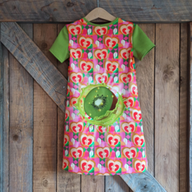 Tricot jurkje meloen/kiwi groen maat 110