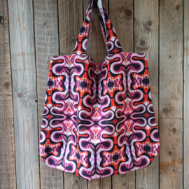 Canvas tas lila/oranje