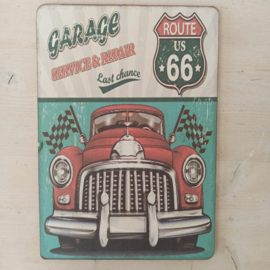 Nostalgisch bordje Garage route us 66