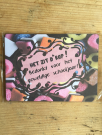Tekst bordje V16 Het zit d'rop....