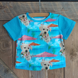 T-shirt hondjes met parasol maat 68