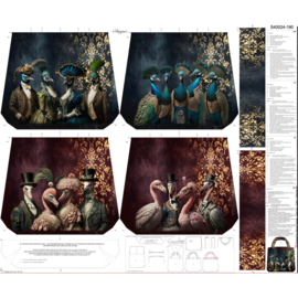 Tas-paneel Peacock dressed wine