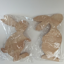 Diy pakket houten konijnen/paashazen