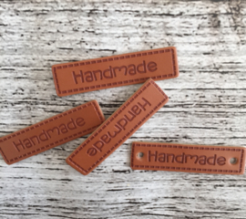 Nep leren label rechthoek handmade