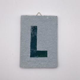 letter  -  blue letter on blue tile
