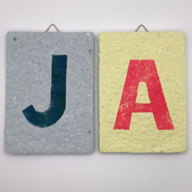 letter  -  blue letter on blue tile