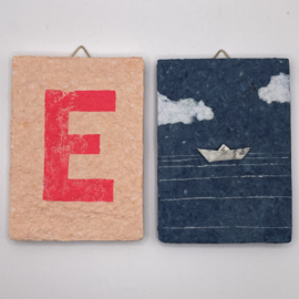 letter  -  pink letter on pink tile