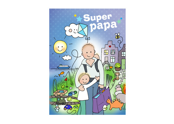 Unieke Postkaart Super Papa