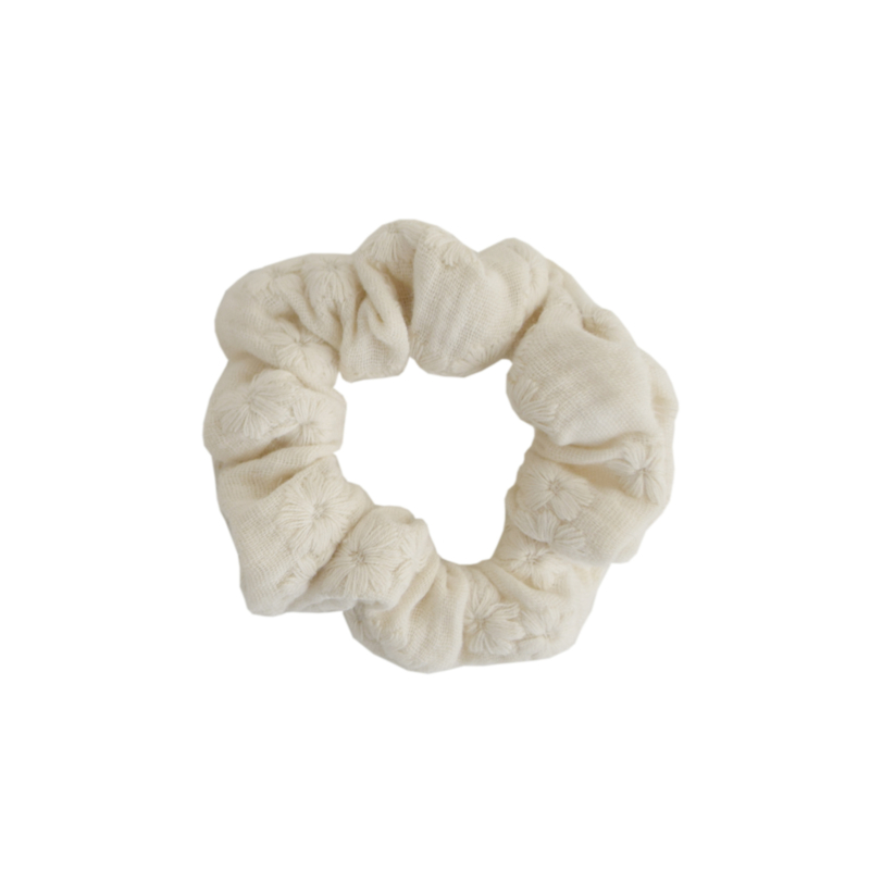 Mini-scrunchie EMBROIDERY natural