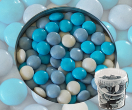 suikerbonen confetti blauw mix emmer 400 gr