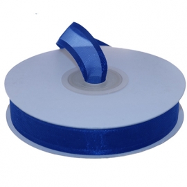 Organza lint met boord Blauw 15mm-25m