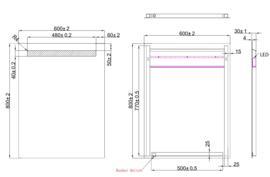 Wiesbaden Tigris spiegel met LED verlichting 60x80x3,1 cm