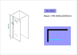 Wiesbaden Eco inloopdouche met muurprofiel (50,60,70, 80, 90, 100 of 120 cm) 8 mm glas