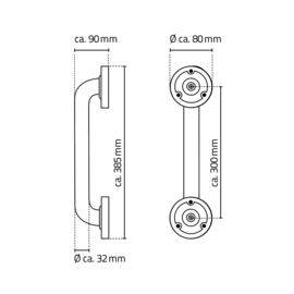 Ridder Sam badgreep met antislip 30 cm chroom