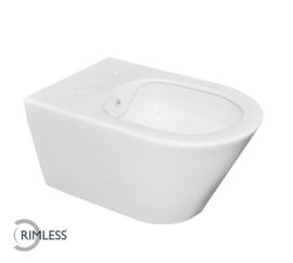 Luxe rimless wandcloset 53 cm met bidet-functie wit