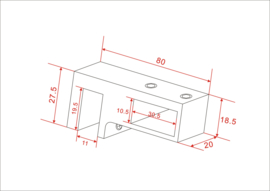 Wiesbaden glaskoppeling (tbv zijkant stabilisatiestang) chroom