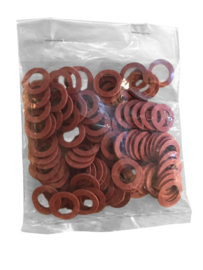 Zakje a 100 stuks fiber pakkingsringen rood 3/4'' 24x18x2