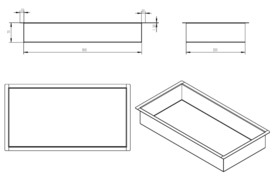 Wiesbaden inbouwnis 30x60x7cm geborsteld messing