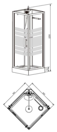 Thermo complete douchecabine 90x90x218 cm alu 5mm glas