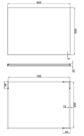 Wiesbaden Tigris spiegel met aluminium lijst 80x60x2,1 cm